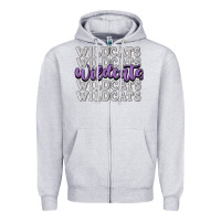 Heather Grey wildcats football Zipper Hoodie - MaliasSmallBusiness