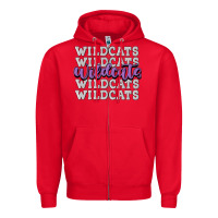 Red wildcats football Zipper Hoodie - MaliasSmallBusiness