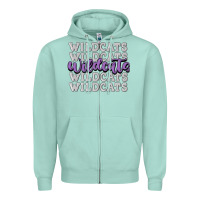 Seafoam wildcats football Zipper Hoodie - MaliasSmallBusiness