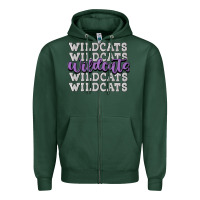 Sports Green wildcats football Zipper Hoodie - MaliasSmallBusiness