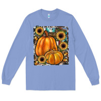Colony Blue sunflowers, pumpkin, cowhide, serape Long Sleeve Tee - JahusDesignShop