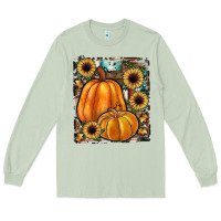 Matcha sunflowers, pumpkin, cowhide, serape Long Sleeve Tee - JahusDesignShop