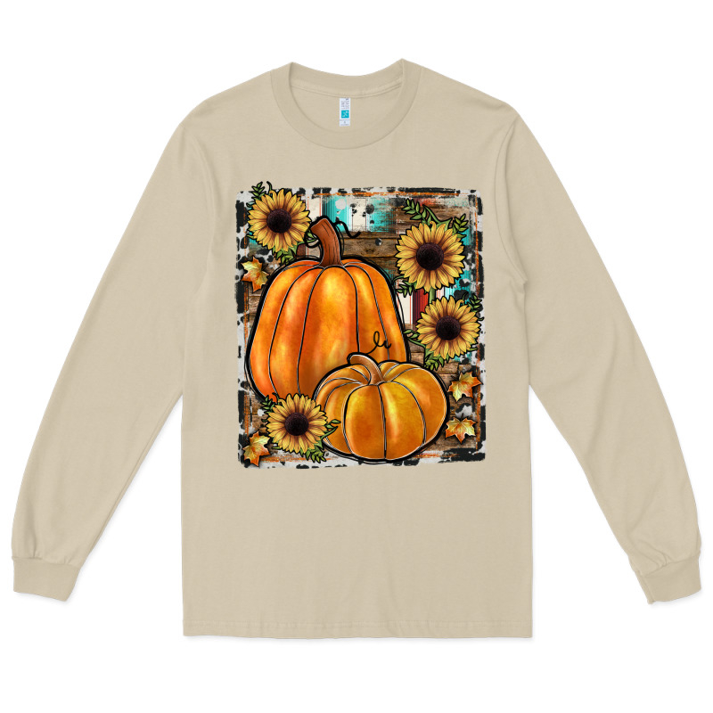 Sunflowers, Pumpkin, Cowhide, Serape Long Sleeve Tee by JahusDesignShop | Teevron