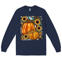 Navy sunflowers, pumpkin, cowhide, serape Long Sleeve Tee - JahusDesignShop