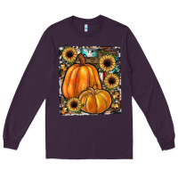 Plum sunflowers, pumpkin, cowhide, serape Long Sleeve Tee - JahusDesignShop