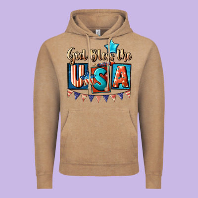 God Bless The Usa 4th Of July Vintage Hoodie Designed By Cowgirlartshop