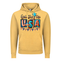 Vintage Mustard God bless the USA 4th of july Vintage Hoodie - CowGirlArtShop