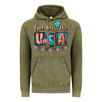 Vintage Olive God bless the USA 4th of july Vintage Hoodie - CowGirlArtShop