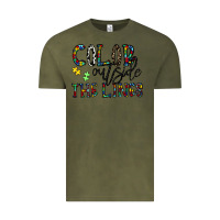 Vintage Olive color outside the lines Vintage Tee - CowhideDigitalArt