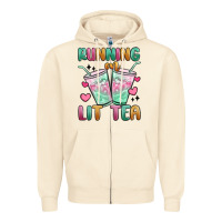 Sandshell running on lit tea Zipper Hoodie - MaliasSmallBusiness