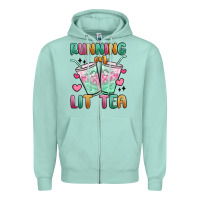 Seafoam running on lit tea Zipper Hoodie - MaliasSmallBusiness