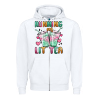 White running on lit tea Zipper Hoodie - MaliasSmallBusiness