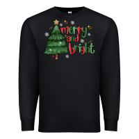 Black Merry And Bright Premium Sweatshirt - MaliasSmallBusiness