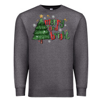 Charcoal Heather Merry And Bright Premium Sweatshirt - MaliasSmallBusiness