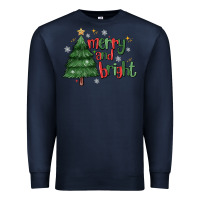 Navy Merry And Bright Premium Sweatshirt - MaliasSmallBusiness