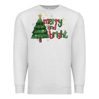 Oatmeal Heather Merry And Bright Premium Sweatshirt - MaliasSmallBusiness
