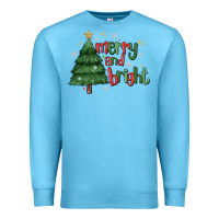 Ocean Blue Merry And Bright Premium Sweatshirt - MaliasSmallBusiness