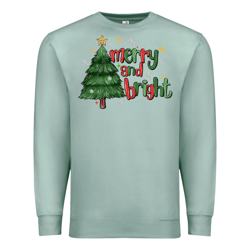 Merry And Bright Premium Sweatshirt by MaliasSmallBusiness | Teevron