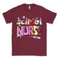 Burgundy school nurse Classic Tee - BundleAndBundleShop