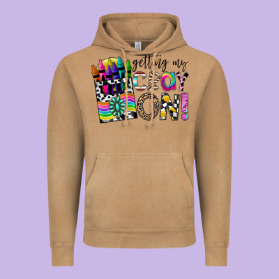 Getting My Cray On Vintage Hoodie Designed By Cowhidedigitalart