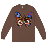 Chestnut 4th of july butterfly Long Sleeve Tee - BundleAndBundleShop
