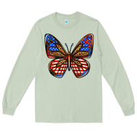 Matcha 4th of july butterfly Long Sleeve Tee - BundleAndBundleShop