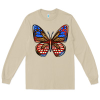 Mushroom 4th of july butterfly Long Sleeve Tee - BundleAndBundleShop