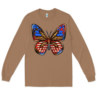 Toasted Coconut 4th of july butterfly Long Sleeve Tee - BundleAndBundleShop