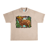 French Oak western cactus highland cow Urban Heavy Tee - BarkalooDesign