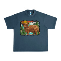 Midnight Navy western cactus highland cow Urban Heavy Tee - BarkalooDesign