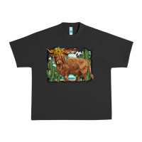 Pigment Black western cactus highland cow Urban Heavy Tee - BarkalooDesign