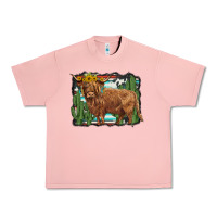 Salmon western cactus highland cow Urban Heavy Tee - BarkalooDesign