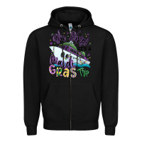 Black oh ship it's a mardi gras trip Zipper Hoodie - MaliasSmallBusiness