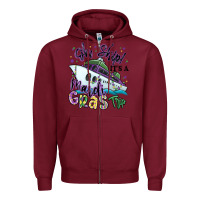 Burgundy oh ship it's a mardi gras trip Zipper Hoodie - MaliasSmallBusiness