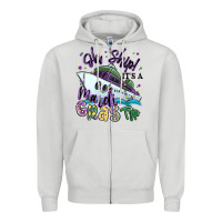 Dove Grey oh ship it's a mardi gras trip Zipper Hoodie - MaliasSmallBusiness