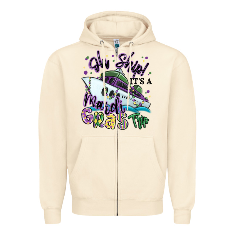 Oh Ship It's A Mardi Gras Trip Zipper Hoodie by MaliasSmallBusiness | Teevron