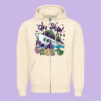 Oh Ship It's A Mardi Gras Trip Zipper Hoodie Designed By Maliassmallbusiness