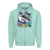 Seafoam oh ship it's a mardi gras trip Zipper Hoodie - MaliasSmallBusiness