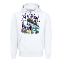 White oh ship it's a mardi gras trip Zipper Hoodie - MaliasSmallBusiness