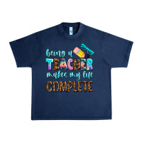 Navy being a teacher makes my life complate Urban Heavy Tee - AdoDesignShop