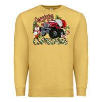 Antique Gold Merry Christmas Monster Truck Premium Sweatshirt - MaliasSmallBusiness