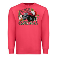 Cardinal Merry Christmas Monster Truck Premium Sweatshirt - MaliasSmallBusiness