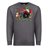 Charcoal Heather Merry Christmas Monster Truck Premium Sweatshirt - MaliasSmallBusiness