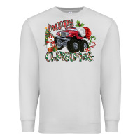 Dove Grey Merry Christmas Monster Truck Premium Sweatshirt - MaliasSmallBusiness