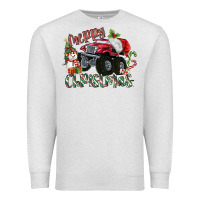 Oatmeal Heather Merry Christmas Monster Truck Premium Sweatshirt - MaliasSmallBusiness