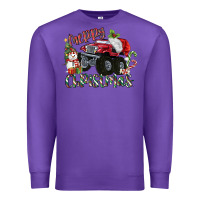 Purple Merry Christmas Monster Truck Premium Sweatshirt - MaliasSmallBusiness