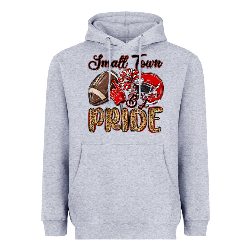Small Town Big Pride Red Heavyweight Hoodie by MaliasSmallBusiness | Teevron
