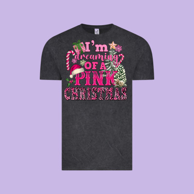 I Am Dreaming Of A Pink Christmas Vintage Tee Designed By Fadigitalartstudio