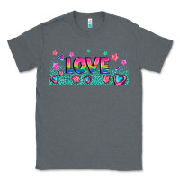 Charcoal Heather lgbt love with hearts and stars Classic Tee - AdoDesignShop