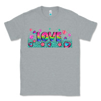 Heather Grey lgbt love with hearts and stars Classic Tee - AdoDesignShop